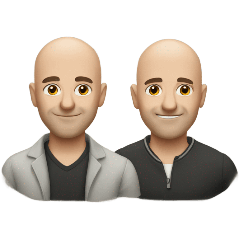 Three bald men emoji