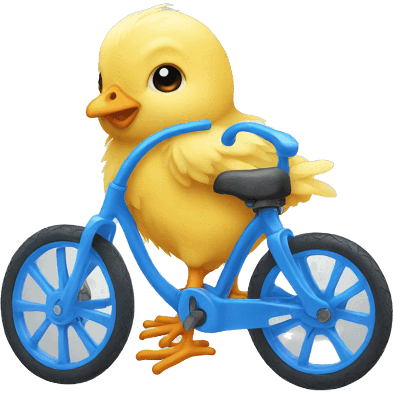 baby chick with a blue bike emoji