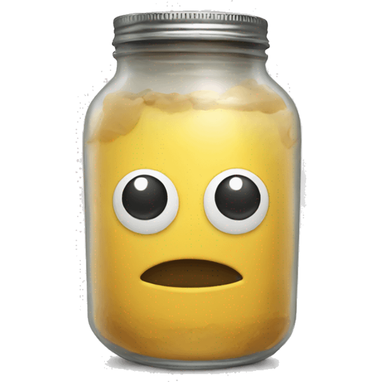 Jar with arms and legs and visage emoji