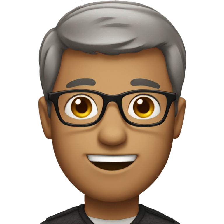 short hair man wearing glasses emoji