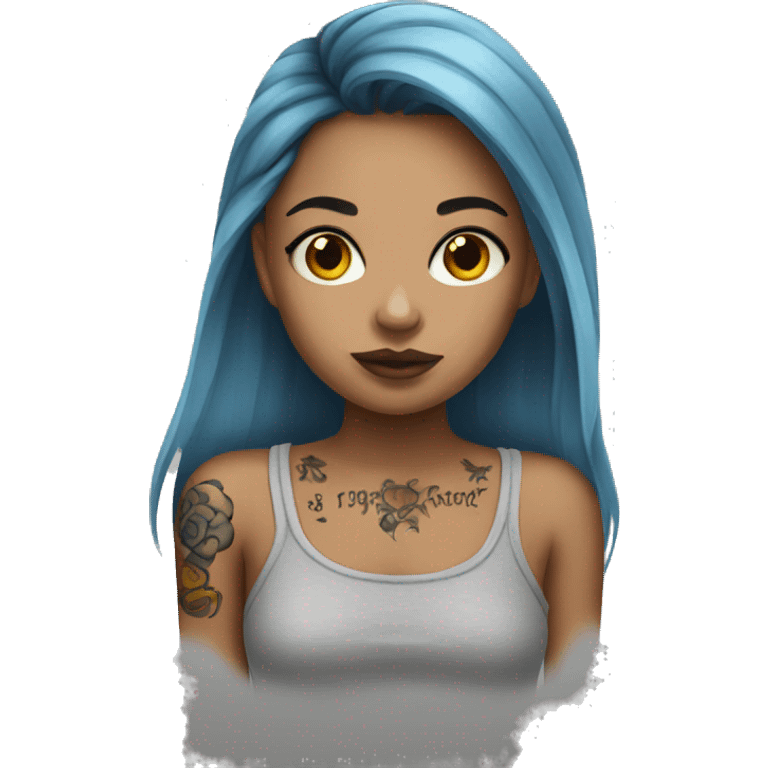 girl with tattoo emoji