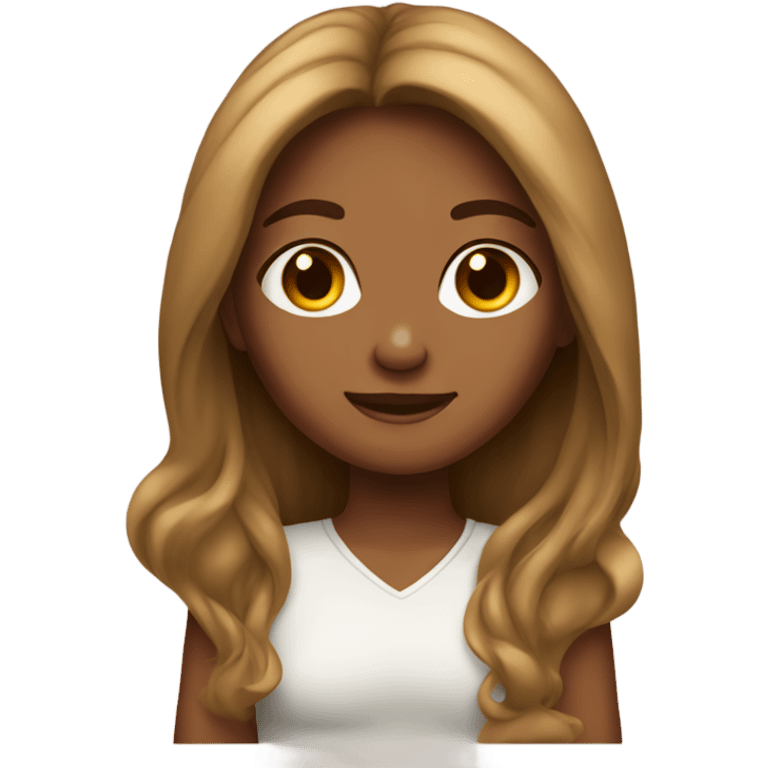 Tan skin girl with long hair emoji