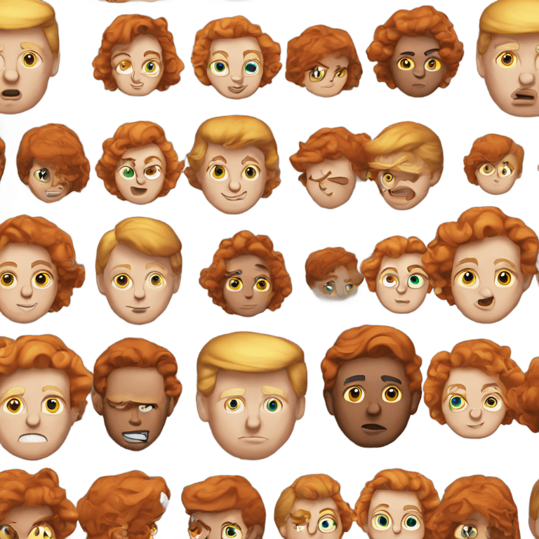 Trump with curly red hair emoji