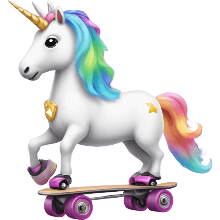 Unicorn on roller skates  emoji