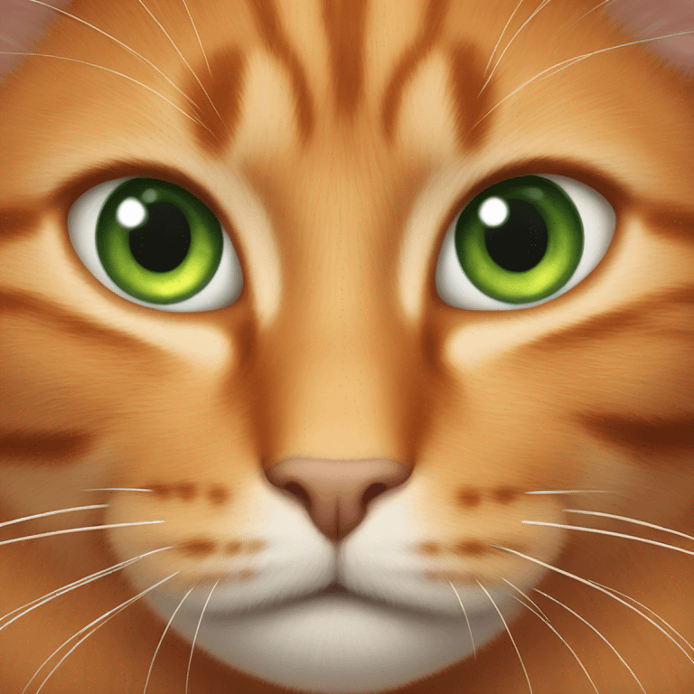 Green eyed orange cat emoji