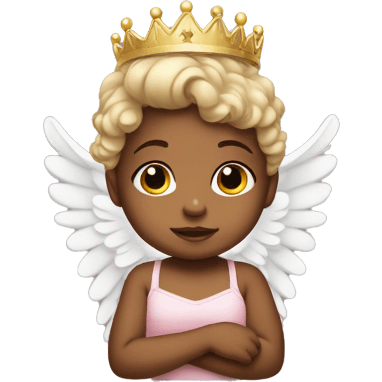 a baby girl with angel crown emoji