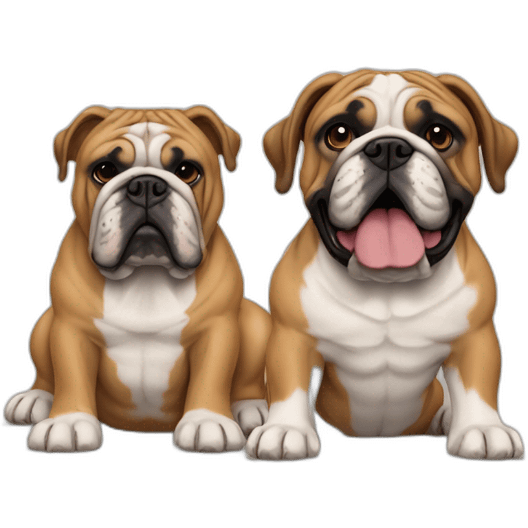 english bulldog and bullmastiff têtes emoji