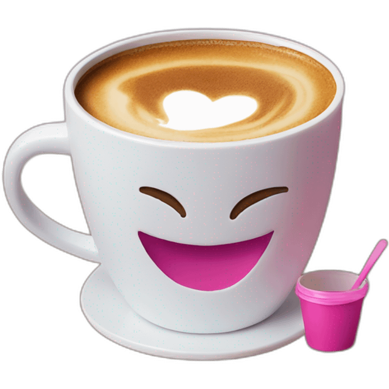 coffe in the Barbie cup emoji