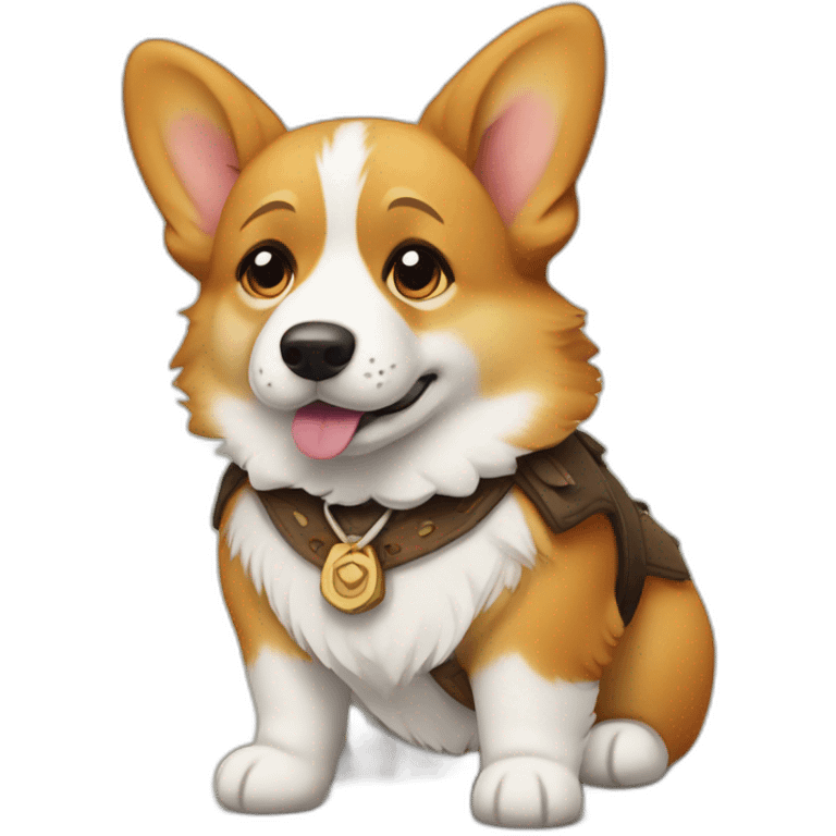 Sad corgi wearing lederhosen emoji