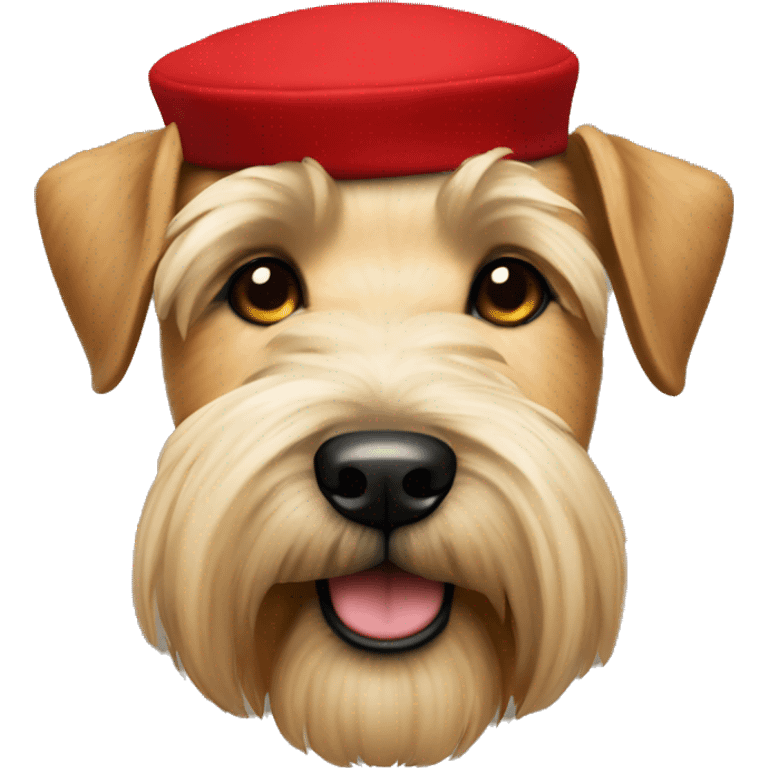 Wheaten terrier in a red beret emoji