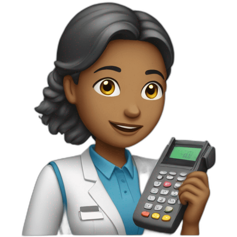 clerk girl with the dataphone emoji