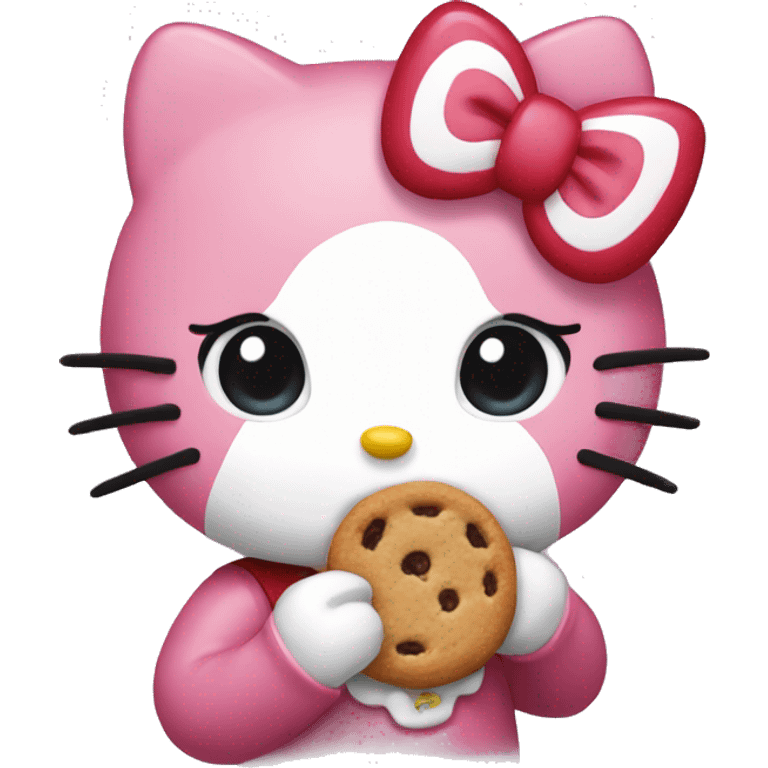 hello kitty eating a cookie  emoji