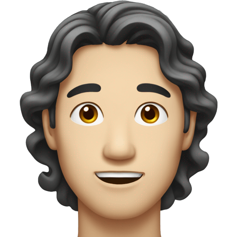 Long face-Korean man with wavy hair emoji