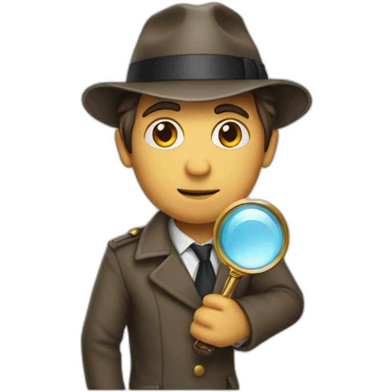 a detective holding a looking glass emoji