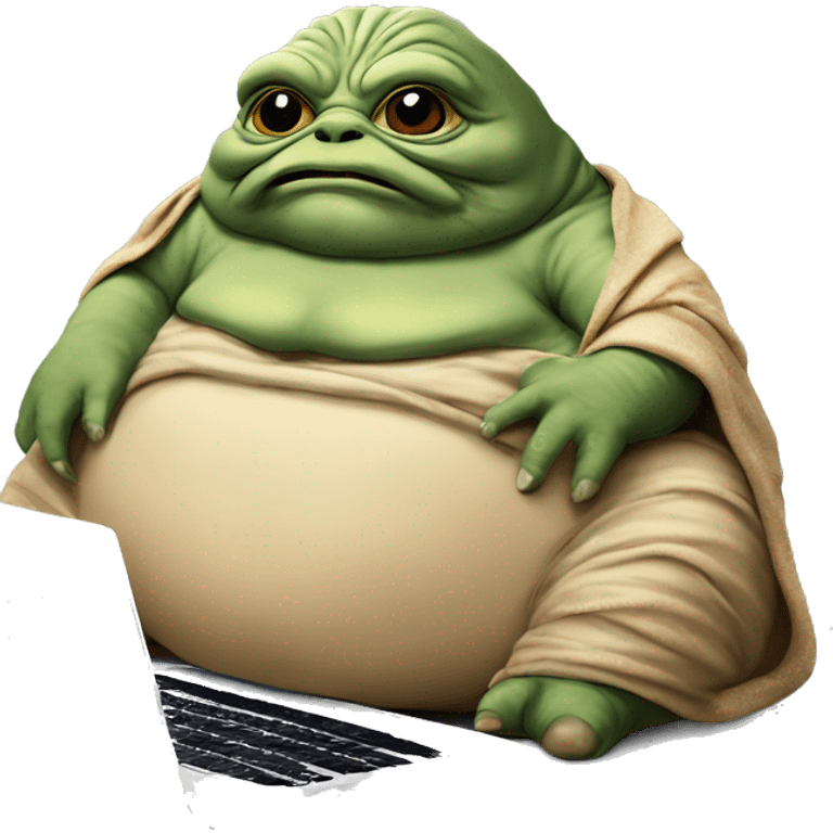 Jabba the Hutt from Star Wars with a laptop emoji