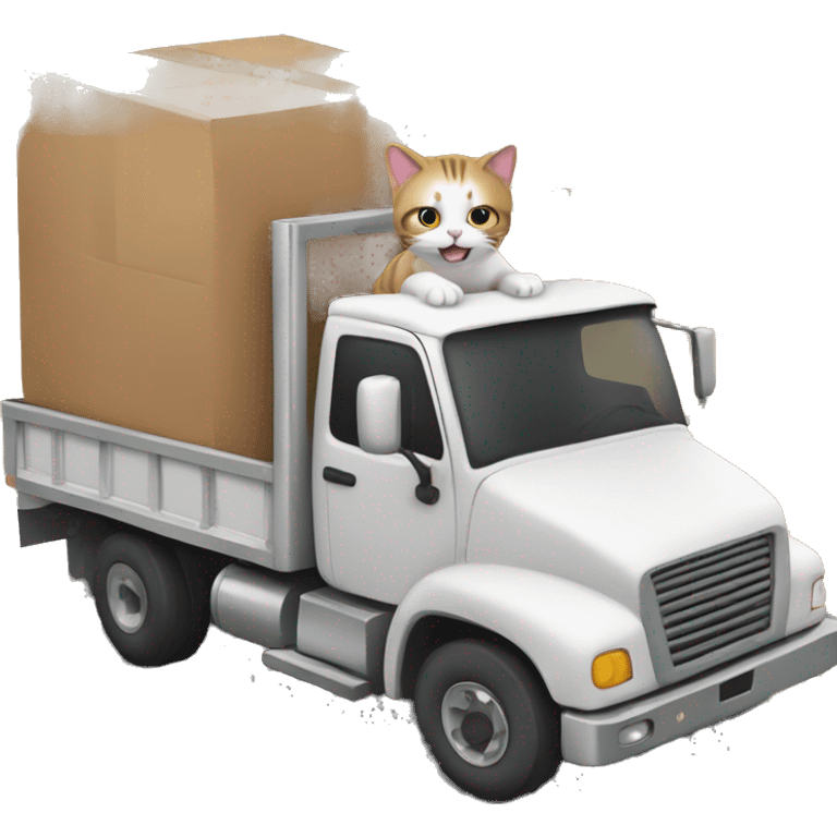 Cat driving a truck emoji