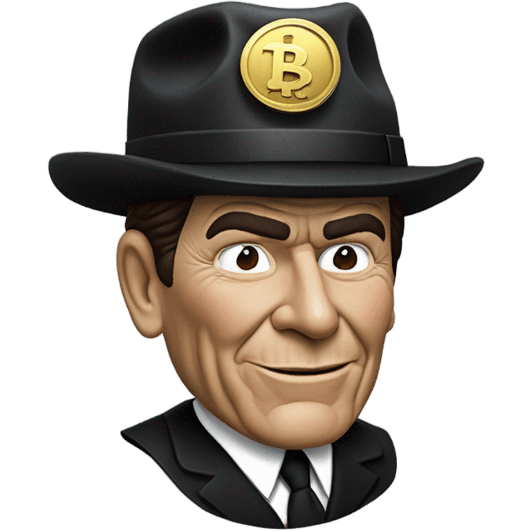 Photorealistic Ronald Reagan bank robber costume Halloween emoji