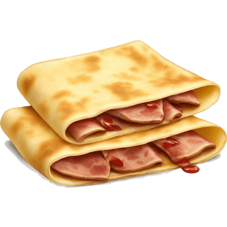 crepes with meat emoji