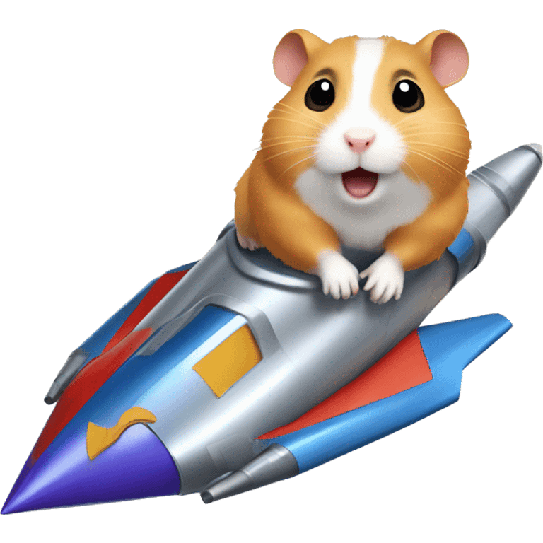 Hamster on Lance rocket emoji