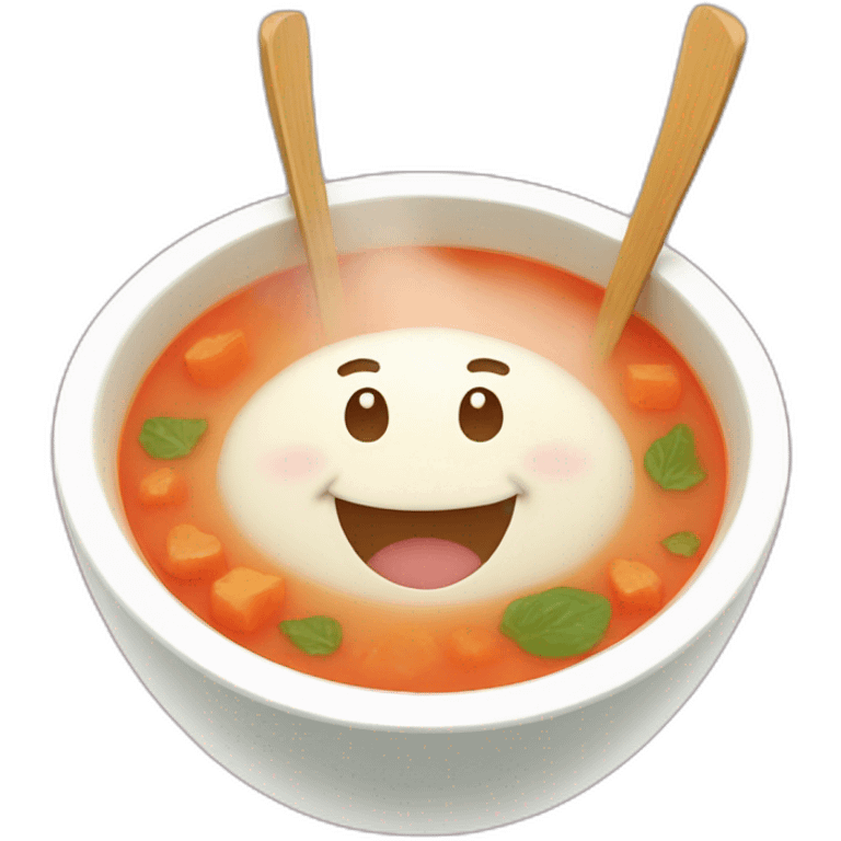 kawaii soup smiling emoji