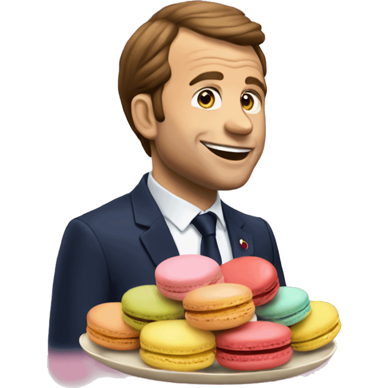 Macron qui mange des macarons  emoji