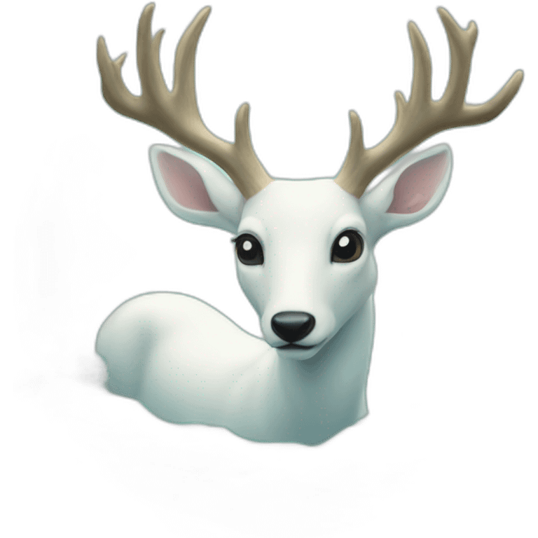 The white deer swimming under the sea emoji