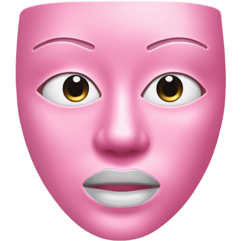 Moisturizing hydrogel face mask pink with slits for eyes, lips and nose  emoji