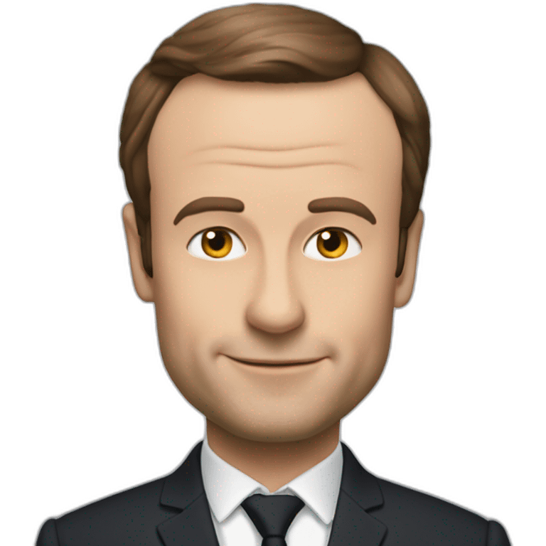 Macron qui embrasse élongation musk emoji