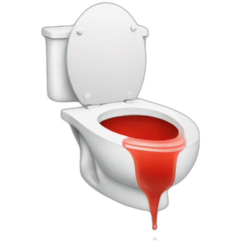 Toilet with red liquid emoji