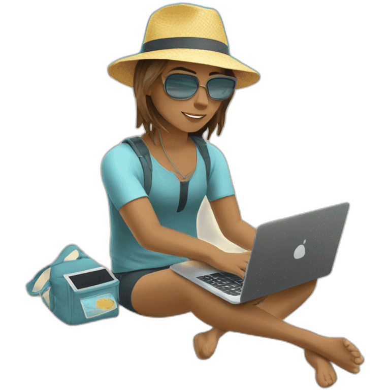 digital-nomad-working-at-beach emoji