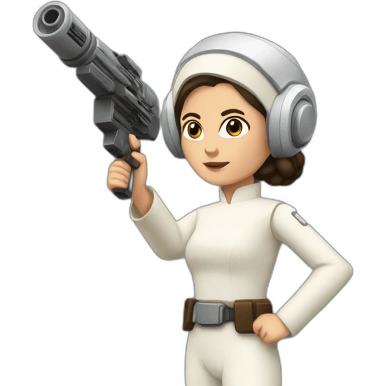 leia with blaster emoji