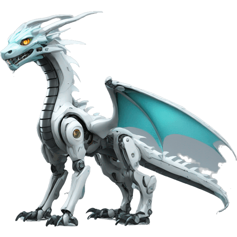 Mechanical futuristic Dragon full body emoji