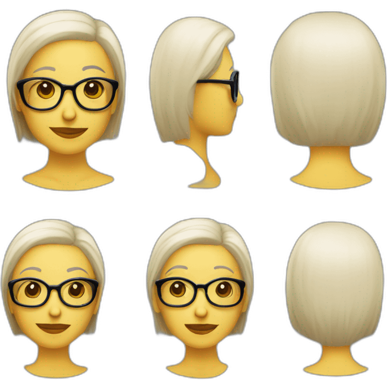 Anciana pelo corto liso rubia con gafas emoji