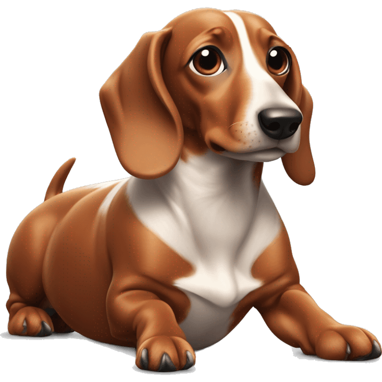 Sausage dog on higher paws than usual emoji