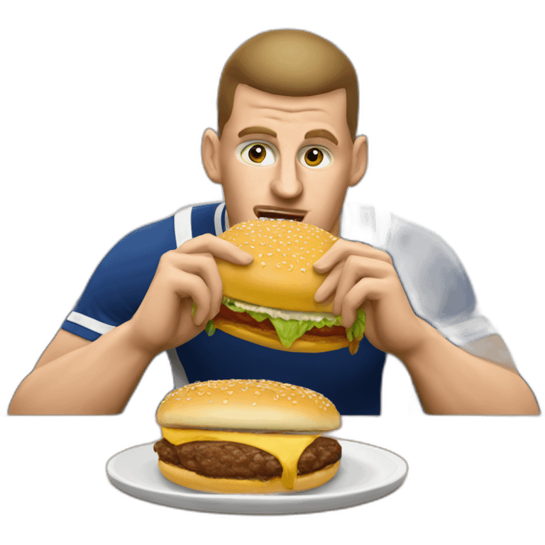 nikola jokic eating hamburger emoji