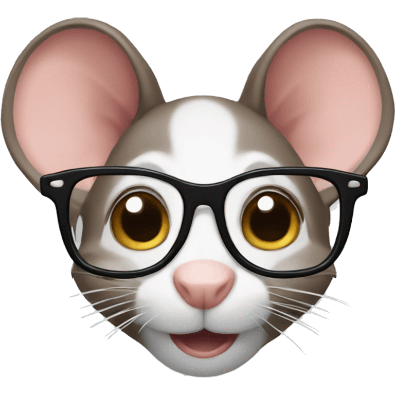 Ratón con lentes  emoji