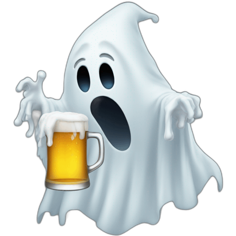 ghost drinking beer emoji