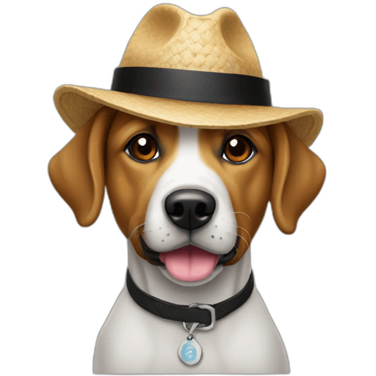 Un chien avec un chapeau noir emoji