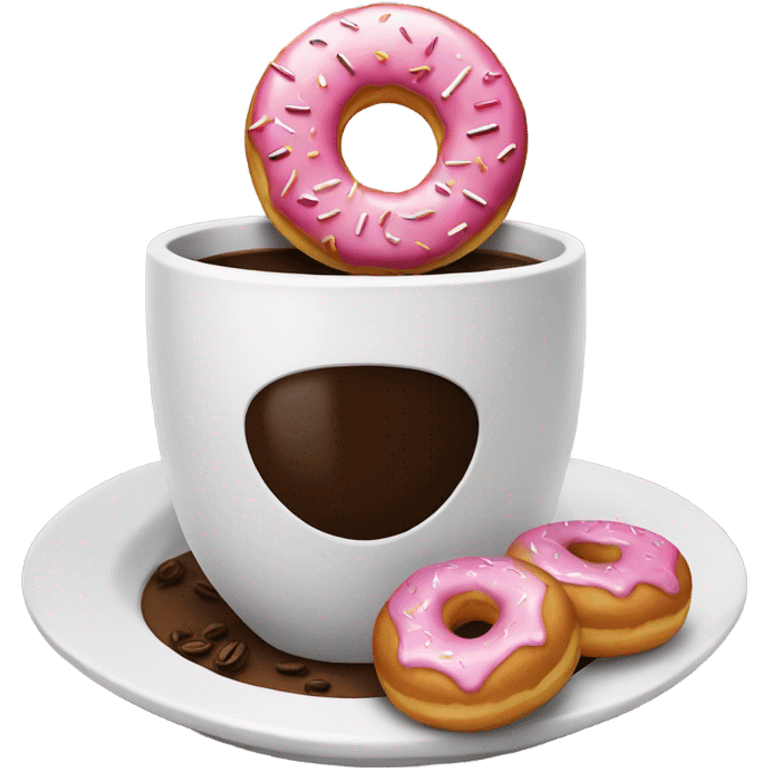 Coffee and donut emoji