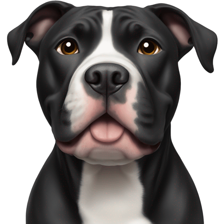 black pitbull with a small white spot on his chin emoji