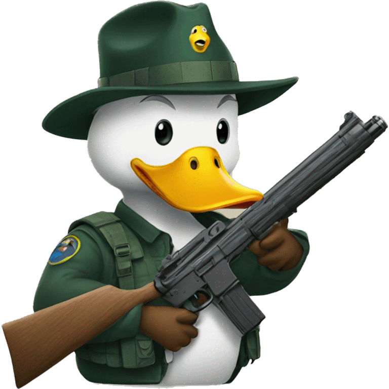 A duck with a gun emoji