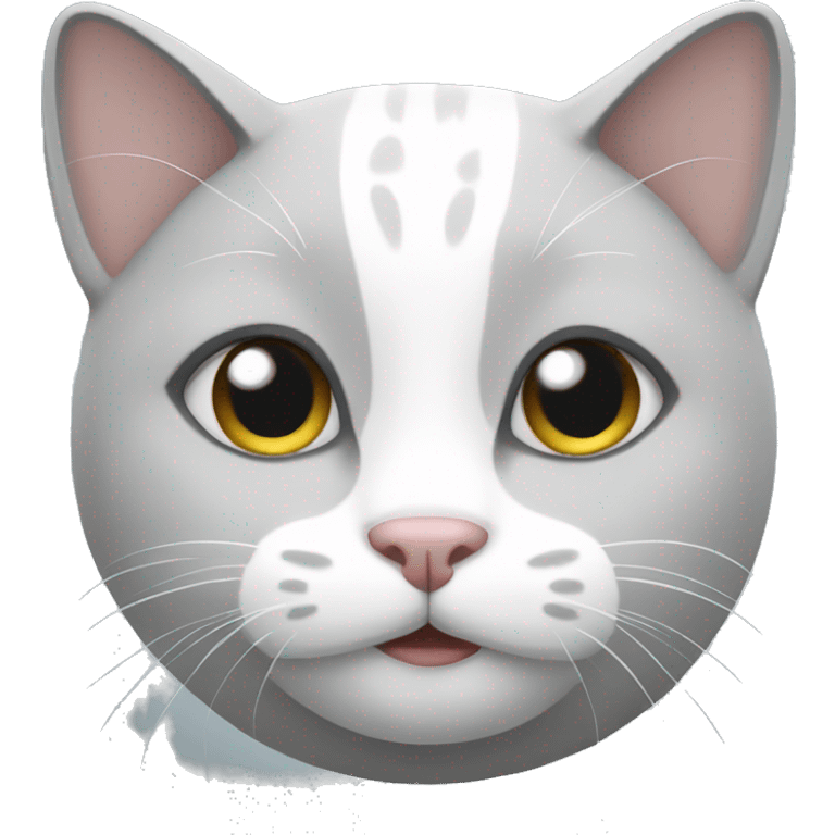 Grey and white cat emoji