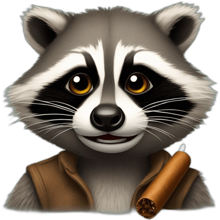 A racoon with a cigar in mouth  emoji