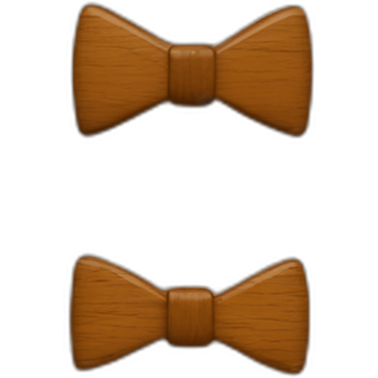 Wooden bow tie cherry oak emoji