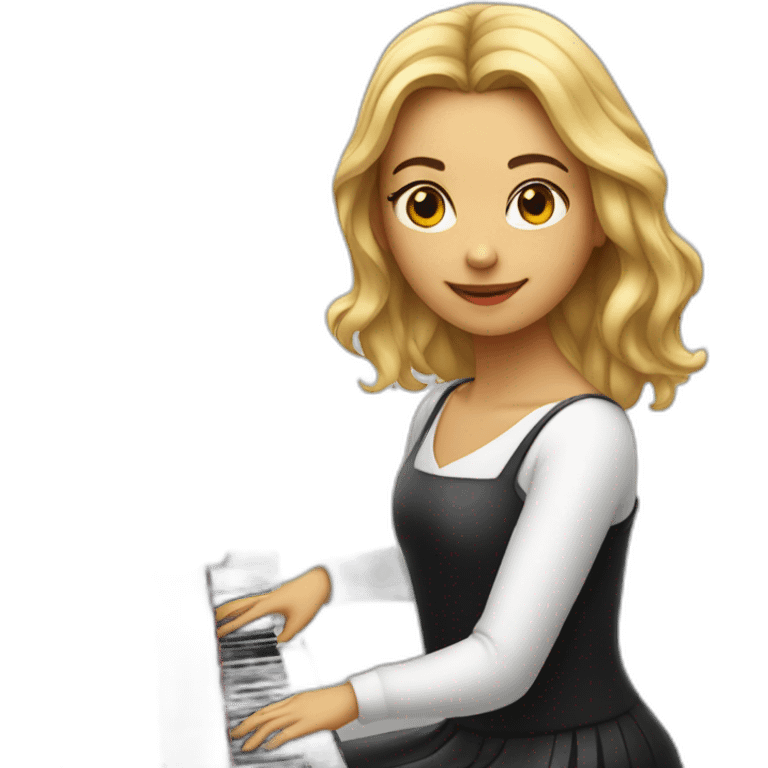 pianist girl with piano emoji