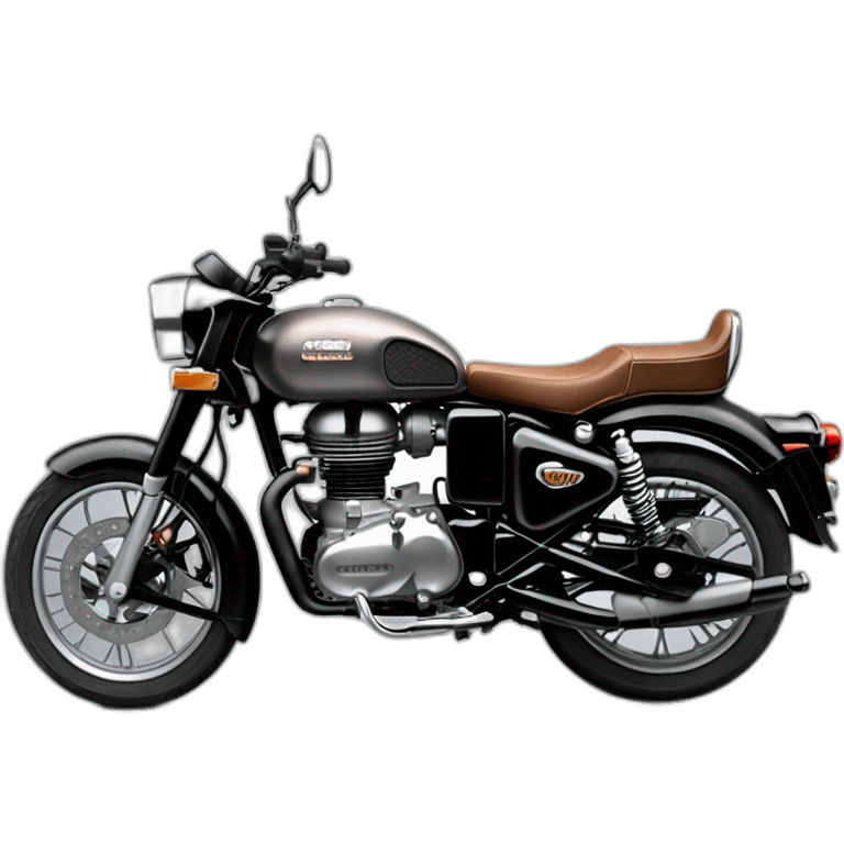 royal enfield classic 350 gunmetal grey Brown seat and matte black engine emoji