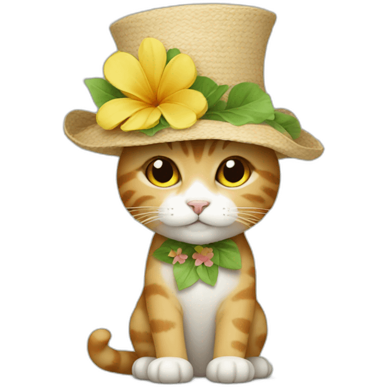 cat with flower hat emoji