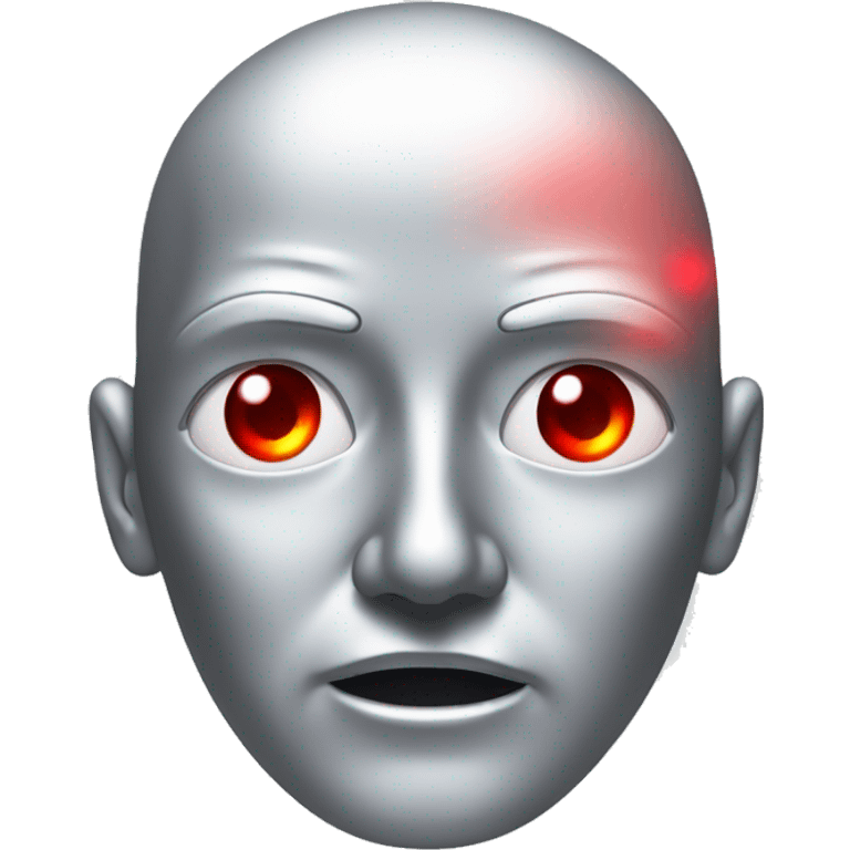 A silver human head with red laser beam coming out of eyes  emoji