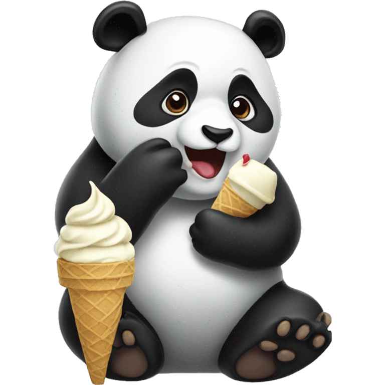 Panda eating ice cream emoji