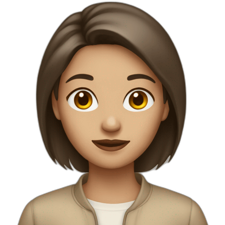 brunette in beige clothes emoji